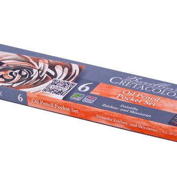 Cretacolor 40007 Oil Pencil Pocket 6'lı Metal Kutu Yağlı Çizim Kalemleri