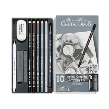 Cretacolor Artino Graphite 10'lu Metal Kutu 40021 Eskiz Seti