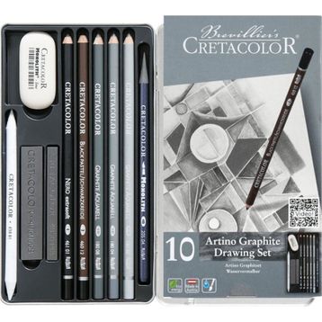 Cretacolor Artino Graphite 10'lu Metal Kutu 40021 Eskiz Seti