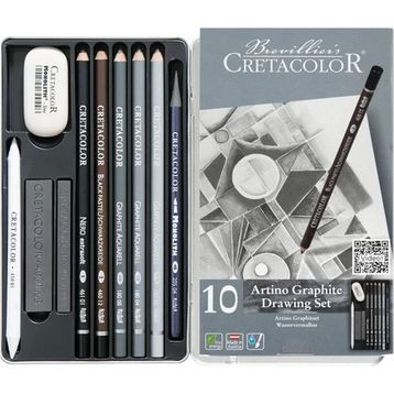 Cretacolor Artino Graphite 10'lu Metal Kutu 40021 Eskiz Seti