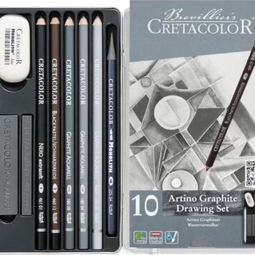 Cretacolor Artino Graphite 10'lu Metal Kutu 40021 Eskiz Seti