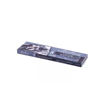 Cretacolor Charcoal Pocket Küçük Metal Kutu 8 Pcs Çizim Kalemi ve Kömür Seti