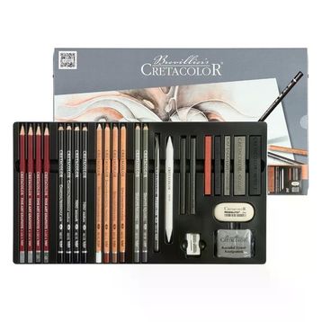 Cretacolor Teachers Metal Kutu 27 Parça 40042 Choice Advanced Drawing Set Profesyonel Çizim Seti