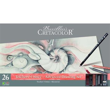 Cretacolor Teachers Metal Kutu 27 Parça 40042 Choice Advanced Drawing Set Profesyonel Çizim Seti