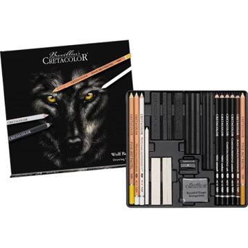 Cretacolor Wolfbox Premium Metal Kutu 25'li 91400-2602 Çizim Seti