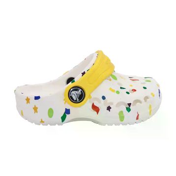 Crocs Baya Seasonal Printed Clog K 209728-94S White Multi Beyaz Çok Renkli Çocuk Terlik