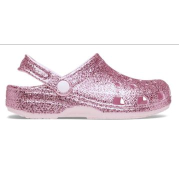 Crocs Classic Chunky Glitter Clog K 211939-6ZW Pink Milk Pembe Kız Çocuk Terlik