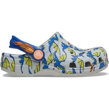 Crocs Classic Dragon Graphic Clog T 212514-1FT Atmosphere Gri Unisex Çocuk Terlik