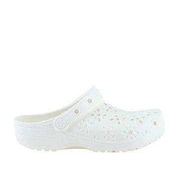 Crocs Classic Floral Cut Out Clog 210927-0WV Beyaz Unisex Terlik