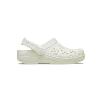 Crocs Classic Floral Cut Out Clog 210927-0WV Beyaz Unisex Terlik