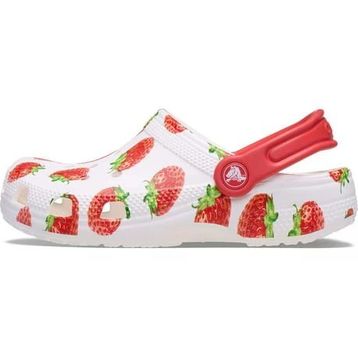 Crocs Classic Fresh Fruits Clog K 211020-100 Strawberry Beyaz Kırmızı Unisex Çocuk Terlik