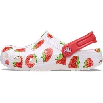 Crocs Classic Fresh Fruits Clog K 211020-100 Strawberry Beyaz Kırmızı Unisex Çocuk Terlik