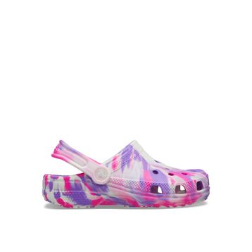 Crocs Classic Glow Marbled Clog T 210720-6TX Pink Crush Pembe Çok Renkli Çocuk Terlik