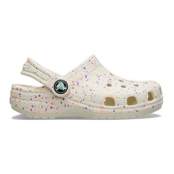 Crocs Classic Glow Paint Splatter Clog K 212495-2MT Summit White Multi Beyaz Çocuk Terlik