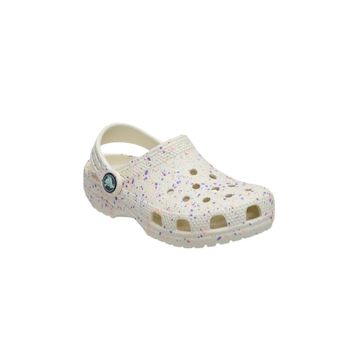 Crocs Classic Glow Paint Splatter Clog K 212495-2MT Summit White Multi Beyaz Çocuk Terlik