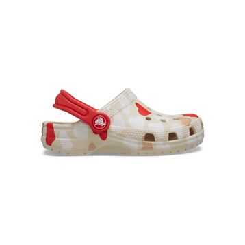 Crocs Classic Heart Print Clog T 206832-0LI Sandstone Bej Çocuk Terlik