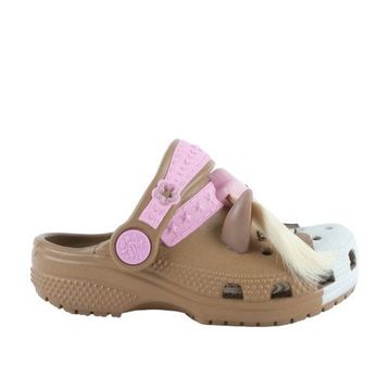 Crocs Classic IAM Horse Clog T 211371-2JJ Süt Çikolata Kahverengi Çocuk Terlik
