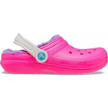 Crocs Classic Lined Clog K 207010-6TX Pink Crush Pembe Çok Renkli Çocuk Terlik