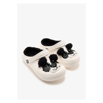 Crocs Classic Lined IAM Panda Bear Clog K 210400-0WX Chalk Black Ekru Siyah Çocuk Terlik