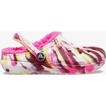 Crocs Classic Lined Marbled Clog K 207773-6RW Pembe Çok Renkli Çocuk Terlik