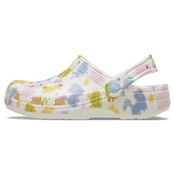 Crocs Classic Pastel Pets Clog T 210989-0WV Chalk Beyaz Gri Unisex Çocuk Terlik