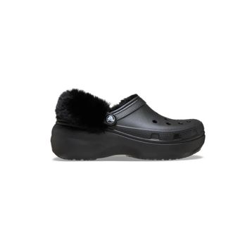 Crocs Classic Platform Fuzz Lined Clog 212854-001 Siyah Kadın Terlik