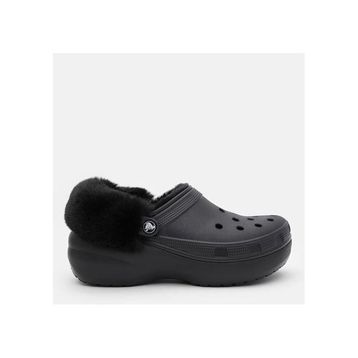 Crocs Classic Platform Fuzz Lined Clog 212854-001 Siyah Kadın Terlik