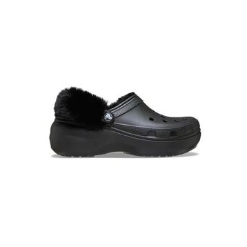 Crocs Classic Platform Fuzz Lined Clog 212854-001 Siyah Kadın Terlik