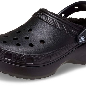 Crocs Classic Platform Fuzz Lined Clog 212854-001 Siyah Kadın Terlik