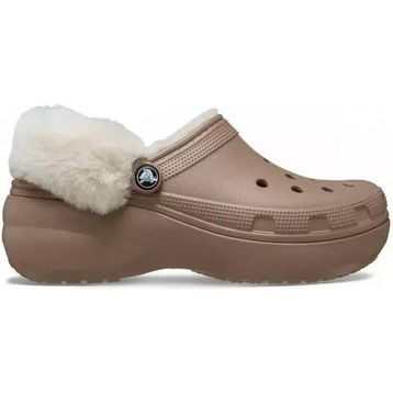 Crocs Classic Platform Fuzz Lined Clog 212854-2Q9 Kahverengi Kadın Terlik