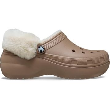 Crocs Classic Platform Fuzz Lined Clog 212854-2Q9 Kahverengi Kadın Terlik
