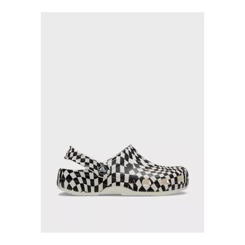 Crocs Classic Warped Checker Clog K 210990-103 Siyah Beyaz Unisex Çocuk Terlik