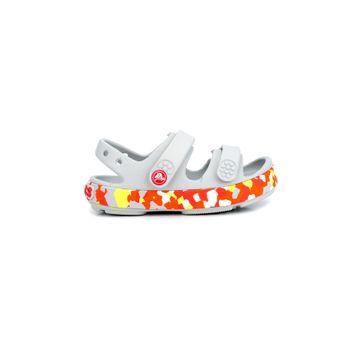 Crocs Crocband Cruiser Glow Confetti Band Sandal T 212528-1X8 Atmosphere Flame Açık Gri Turuncu Çocuk Sandalet