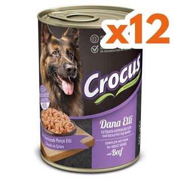 Crocus Dana Etli Sos Içinde Parça Etli 12x400 gr Köpek Konservesi