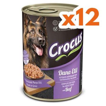 Crocus Dana Etli Sos Içinde Parça Etli 12x400 gr Köpek Konservesi