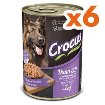 Crocus Dana Etli Sos İçinde Parça Etli 6x400 gr Köpek Konservesi