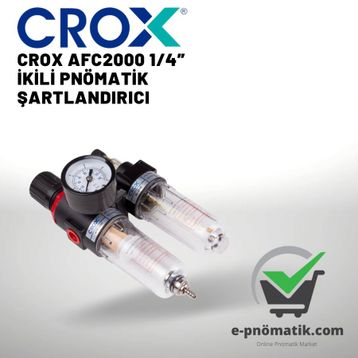 Crox AFC2000 1/4" Manometre Dahil İkili Pnömatik Şartlandırıcı