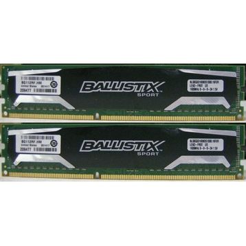 Crucial Ballistix Sport BLS8G3D1609DS1S00.16FND 1600MHz 16GB (8GBx2) DDR3 Masaüstü RAM Outlet - Teşhir