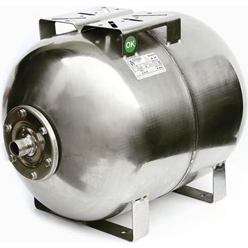 Cruwa Gri 50 lt 8 Bar Yatık Tip Paslanmaz Hidrofor Tankı