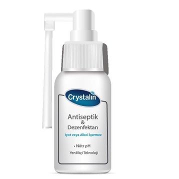 Crystalin Antiseptik 50 ml Ağız Boğaz ve Diş Eti Spreyi