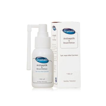 Crystalin Antiseptik 50 ml Ağız Boğaz ve Diş Eti Spreyi