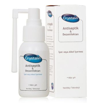 Crystalin Antiseptik 50 ml Ağız Boğaz ve Diş Eti Spreyi