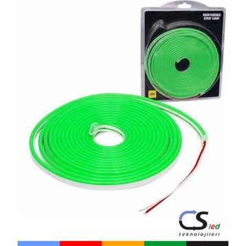 Cs Led 12V 5 m- 5 m - Yeşil Neon Şerit LED