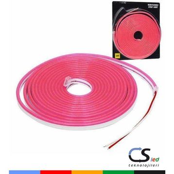 Cs Led 12V 5x5 m Pembe Neon Şerit