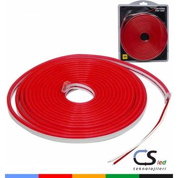 Cs Led 5 mt 12W Neon Şerit Kırmızı Led