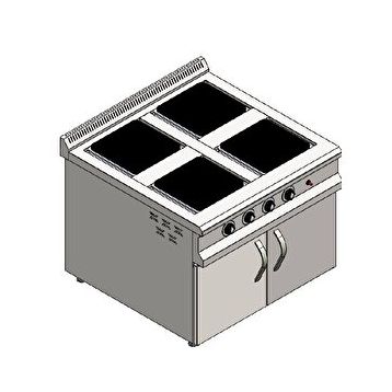 Csa İnox Karacasan 100 cm Elektrikli 4'lü Dolaplı Ocak