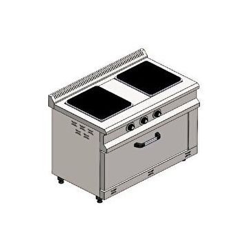 Csa İnox Karacasan 100x60 cm 2+1 Elektrikli 2'li Kuzine Ocak