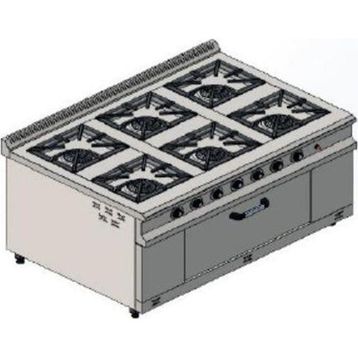 Csa İnox Karacasan 150x100 cm 6+1 Doğalgazlı 6'lı Kuzine Ocak