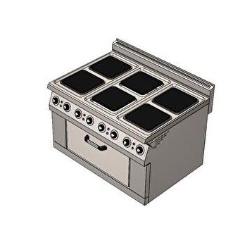 Csa İnox Karacasan 150x100 cm 6+1 Elektrikli 6'lı Kuzine Ocak