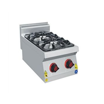 Csa İnox Karacasan 40 cm 700 Seri Set Üstü İki Gözlü Doğalgaz Ocak